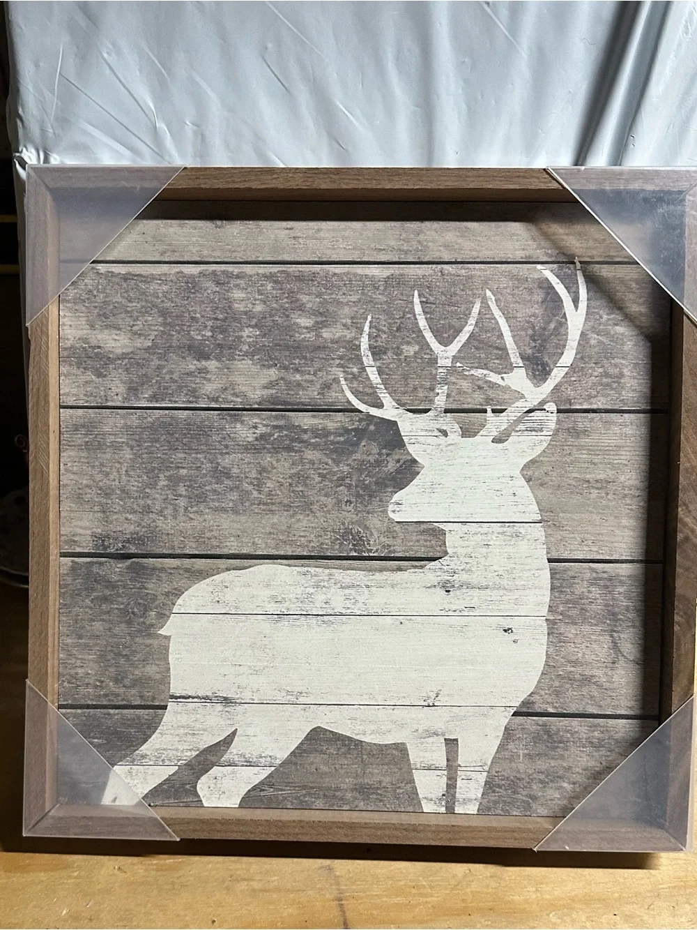 Wooden Deer Wall Art - White Deer Silhouette